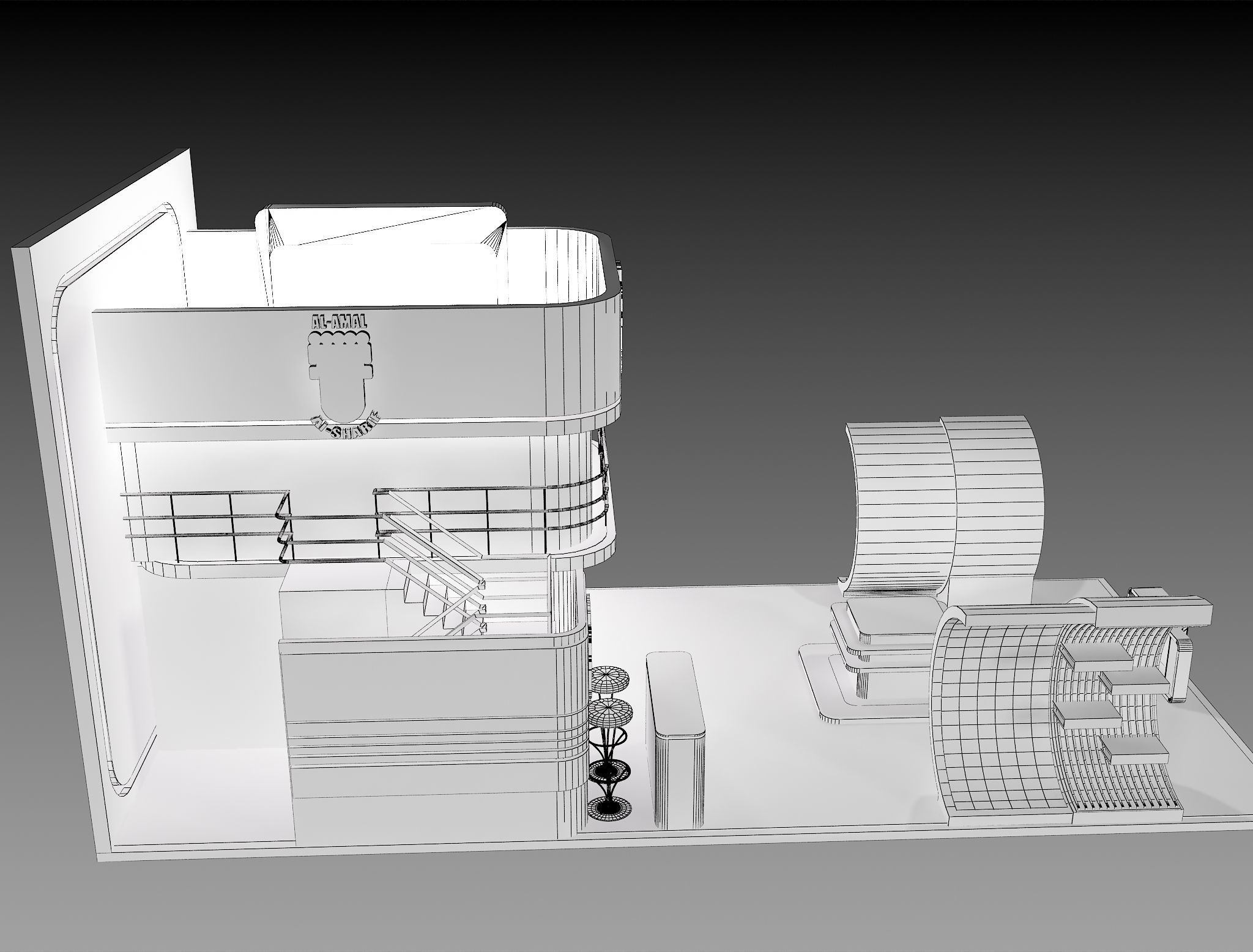 Booth Exhibition Stand a389b 3D model_3