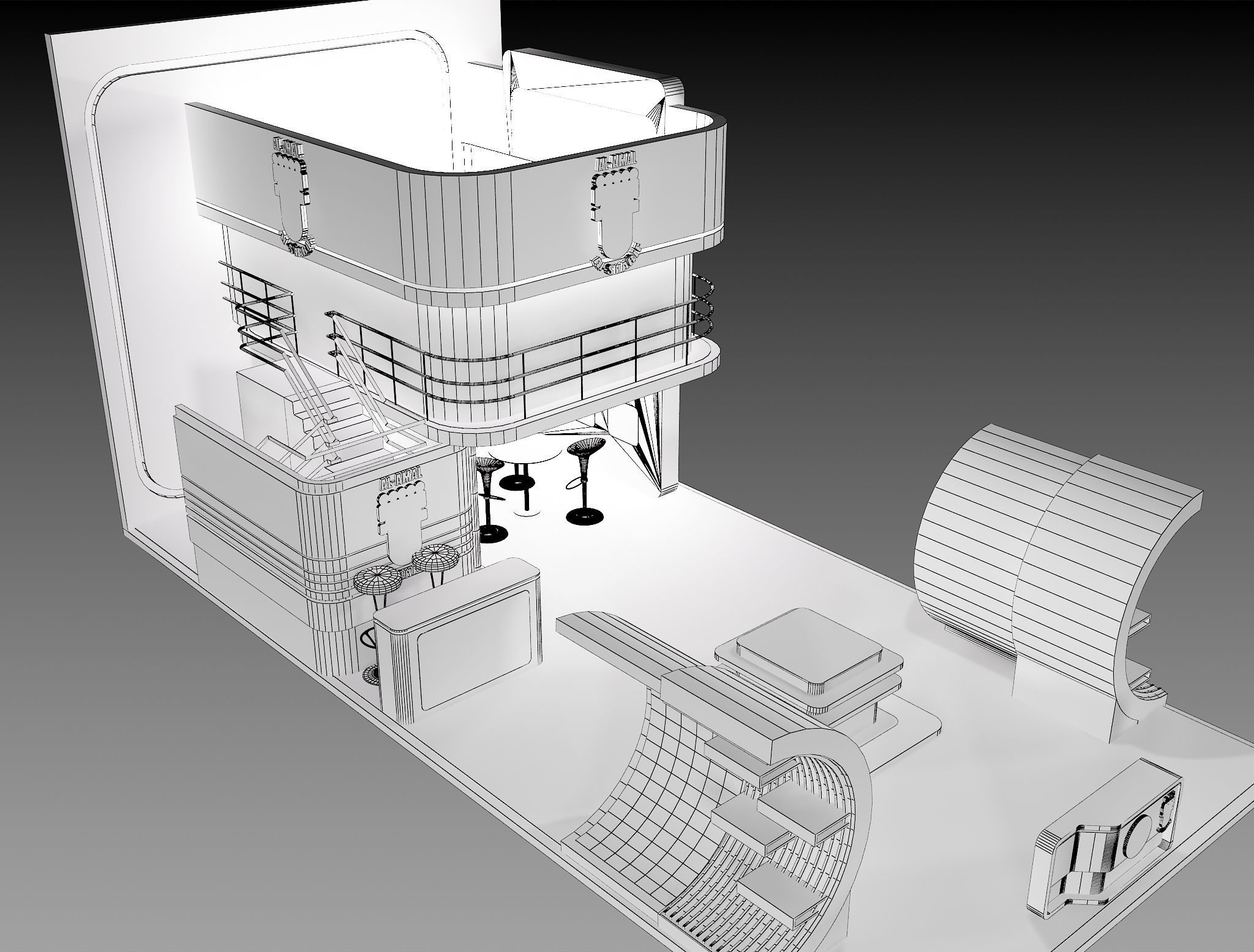 Booth Exhibition Stand a389b 3D model_1