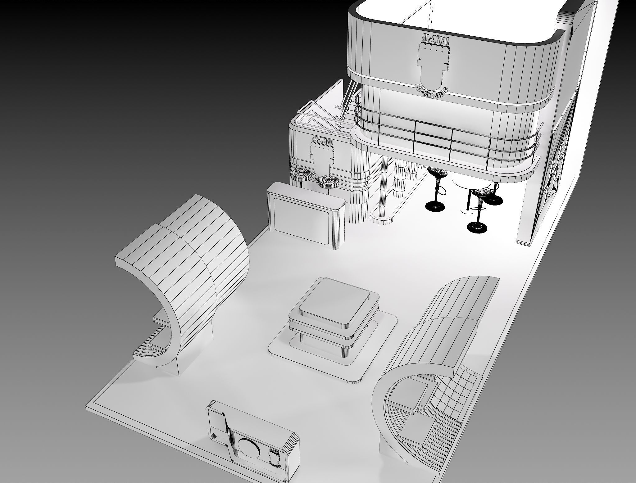 Booth Exhibition Stand a389b 3D model_15