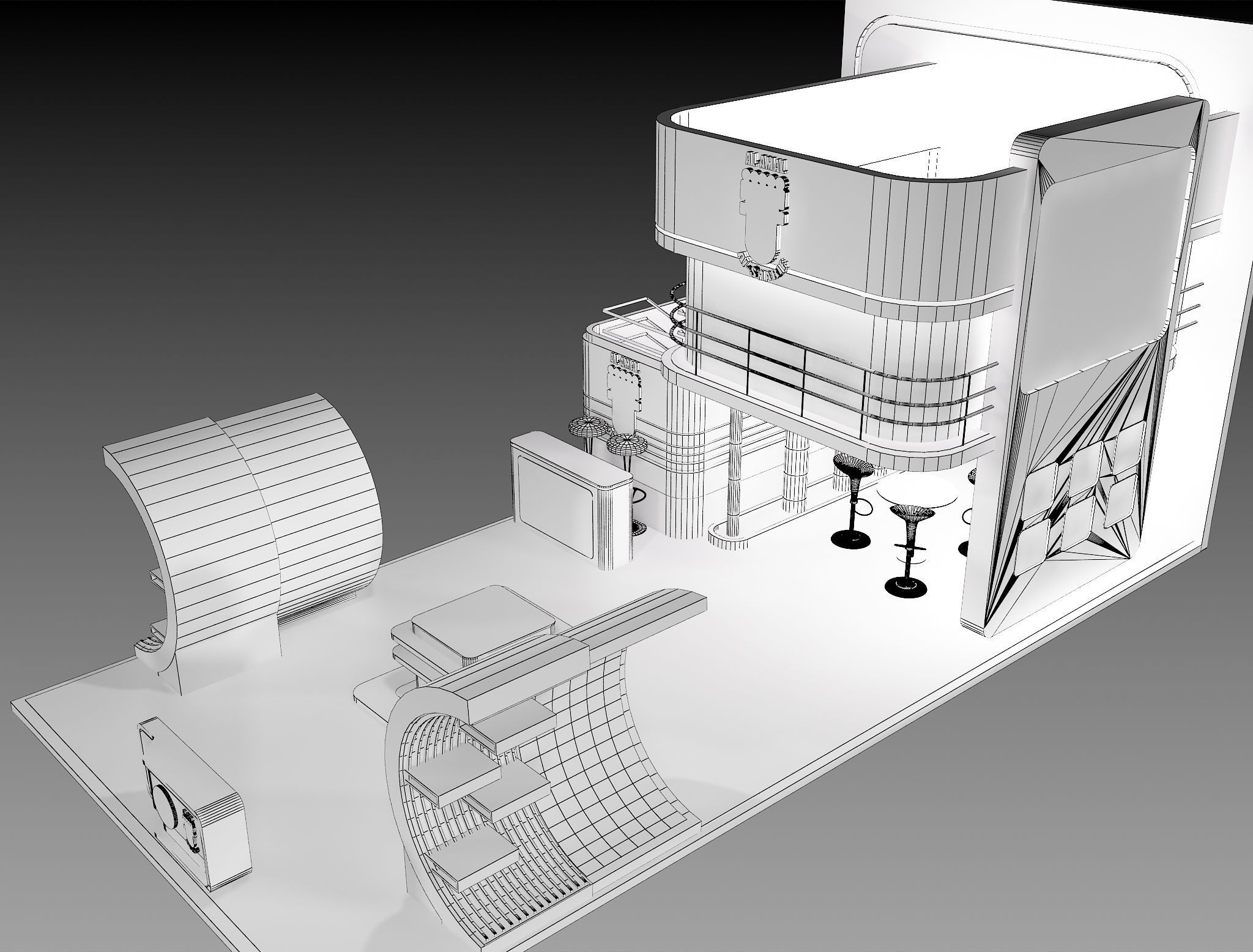 Booth Exhibition Stand a389b 3D model_11
