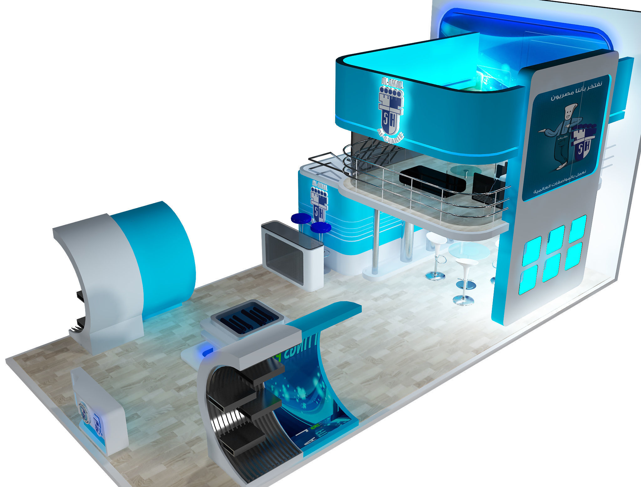 Booth Exhibition Stand a389b 3D model_10