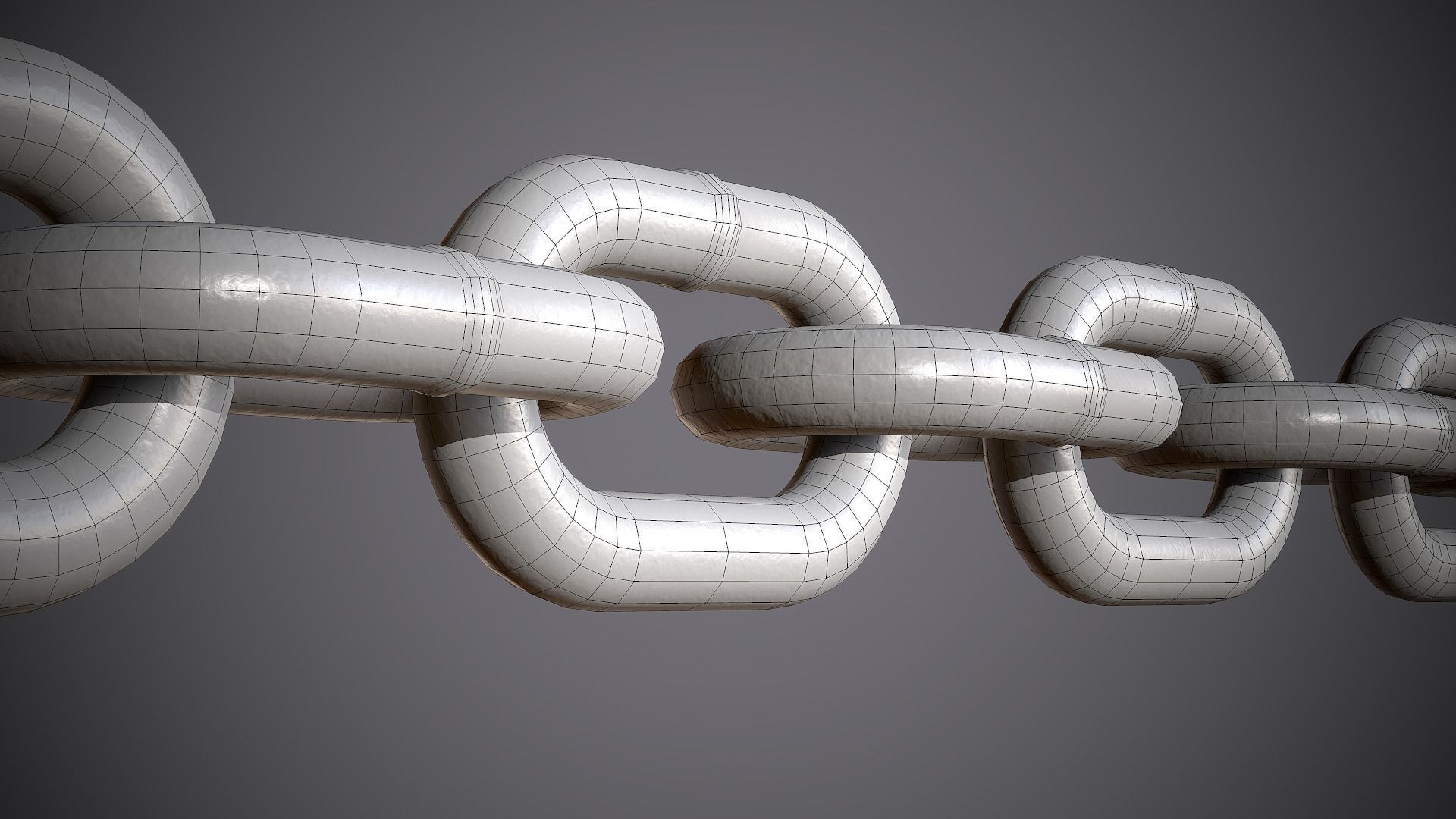 Chain Steel Low-poly 3D model_8