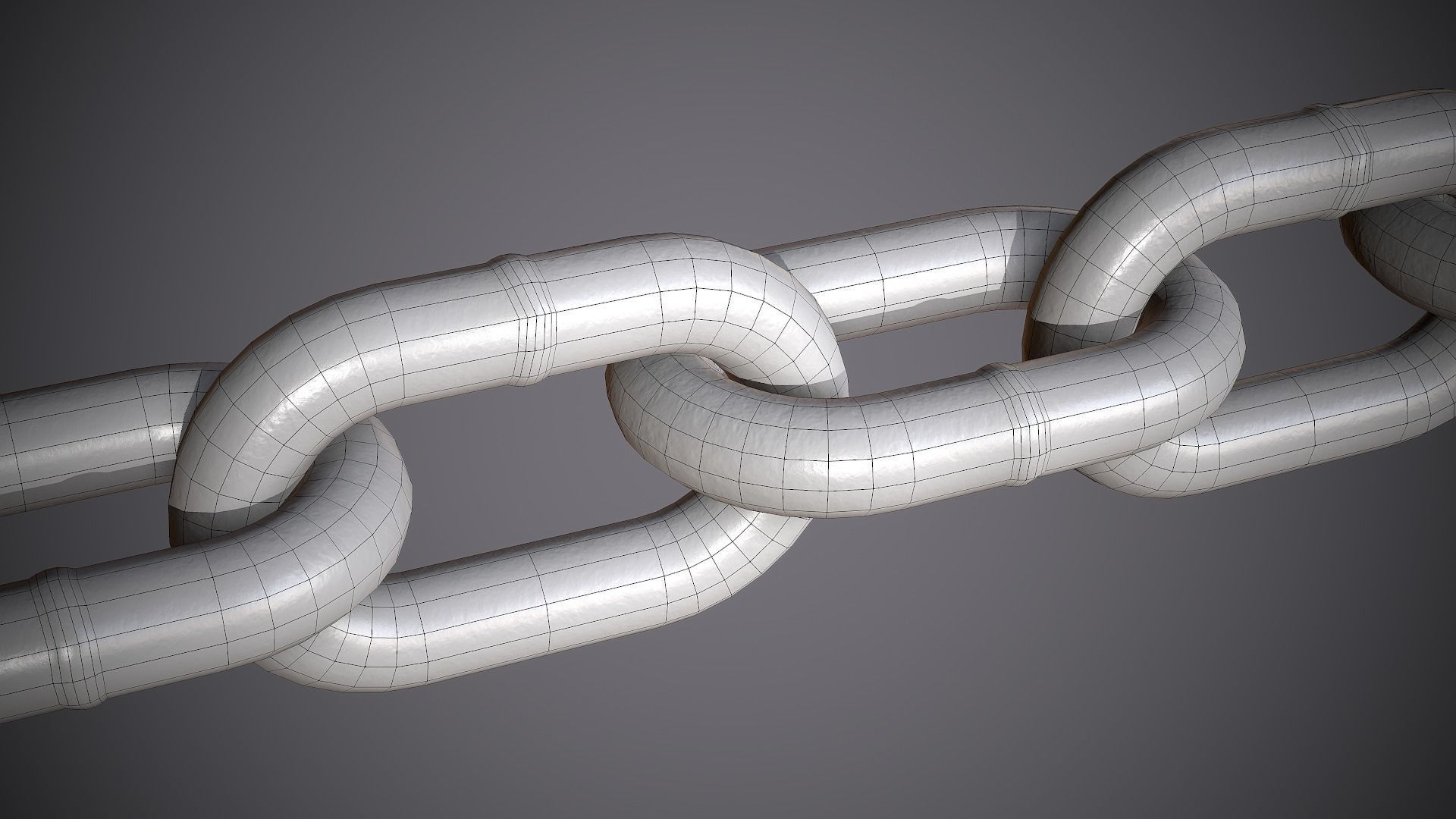 Chain Steel Low-poly 3D model_6