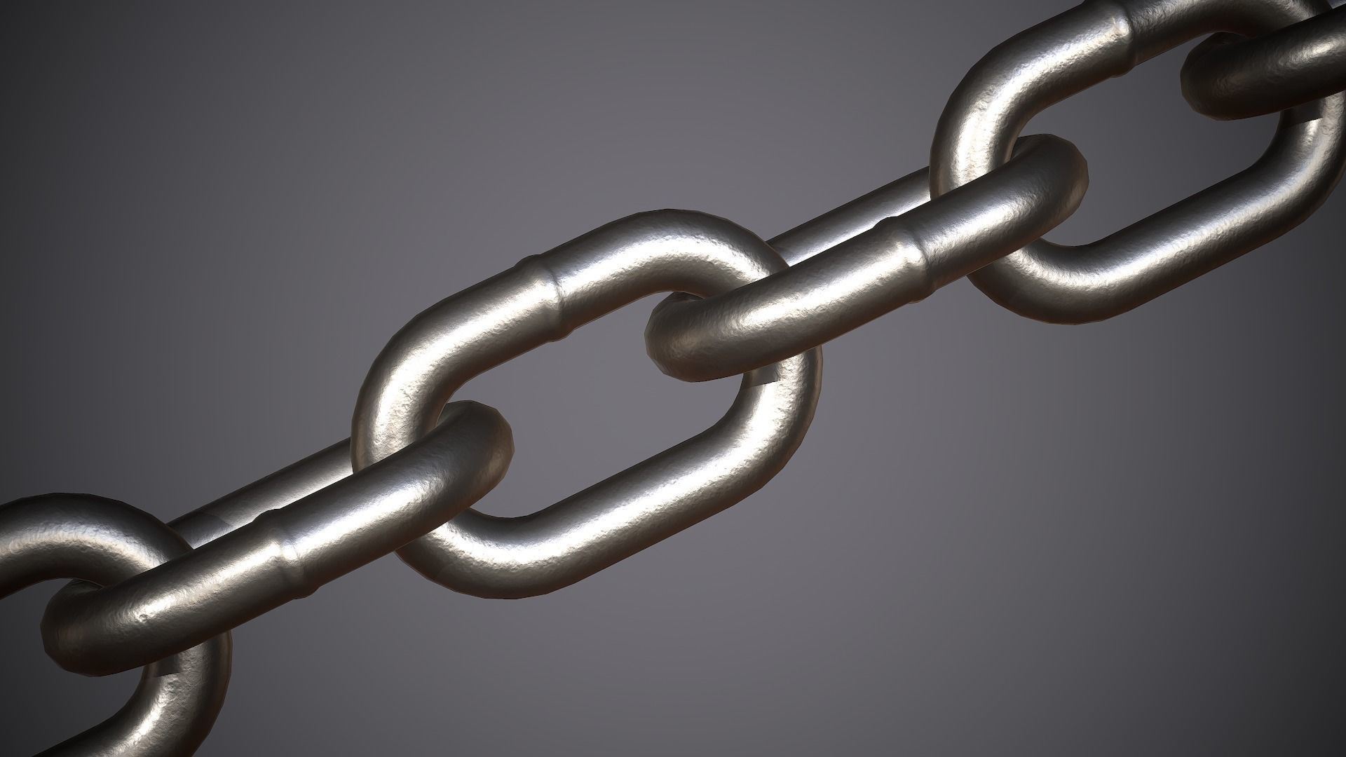 Chain Steel Low-poly 3D model_1