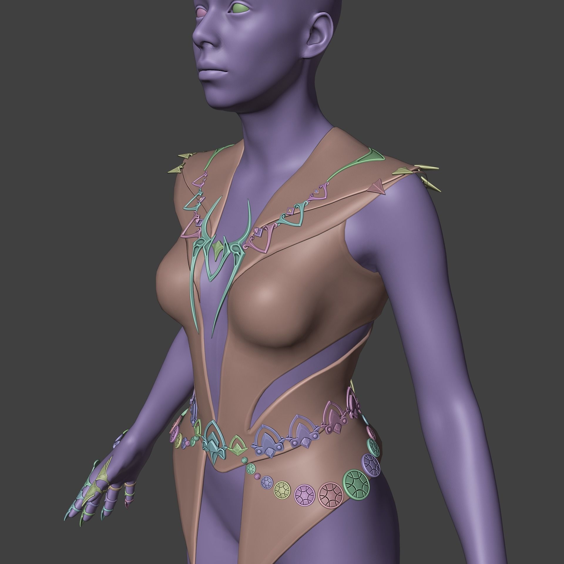 Viconia DeVir Shar Cult Accessories Set Baldurs Gate 3 3D print model_10