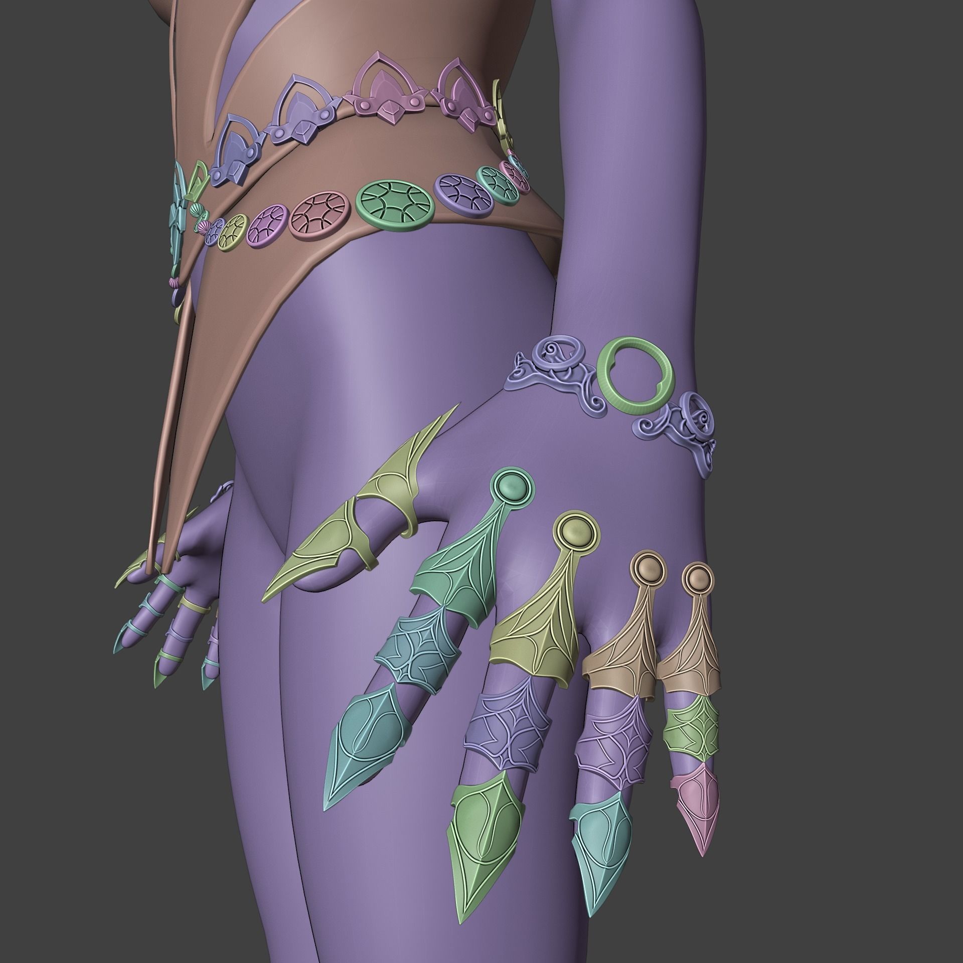 Viconia DeVir Shar Cult Accessories Set Baldurs Gate 3 3D print model_12