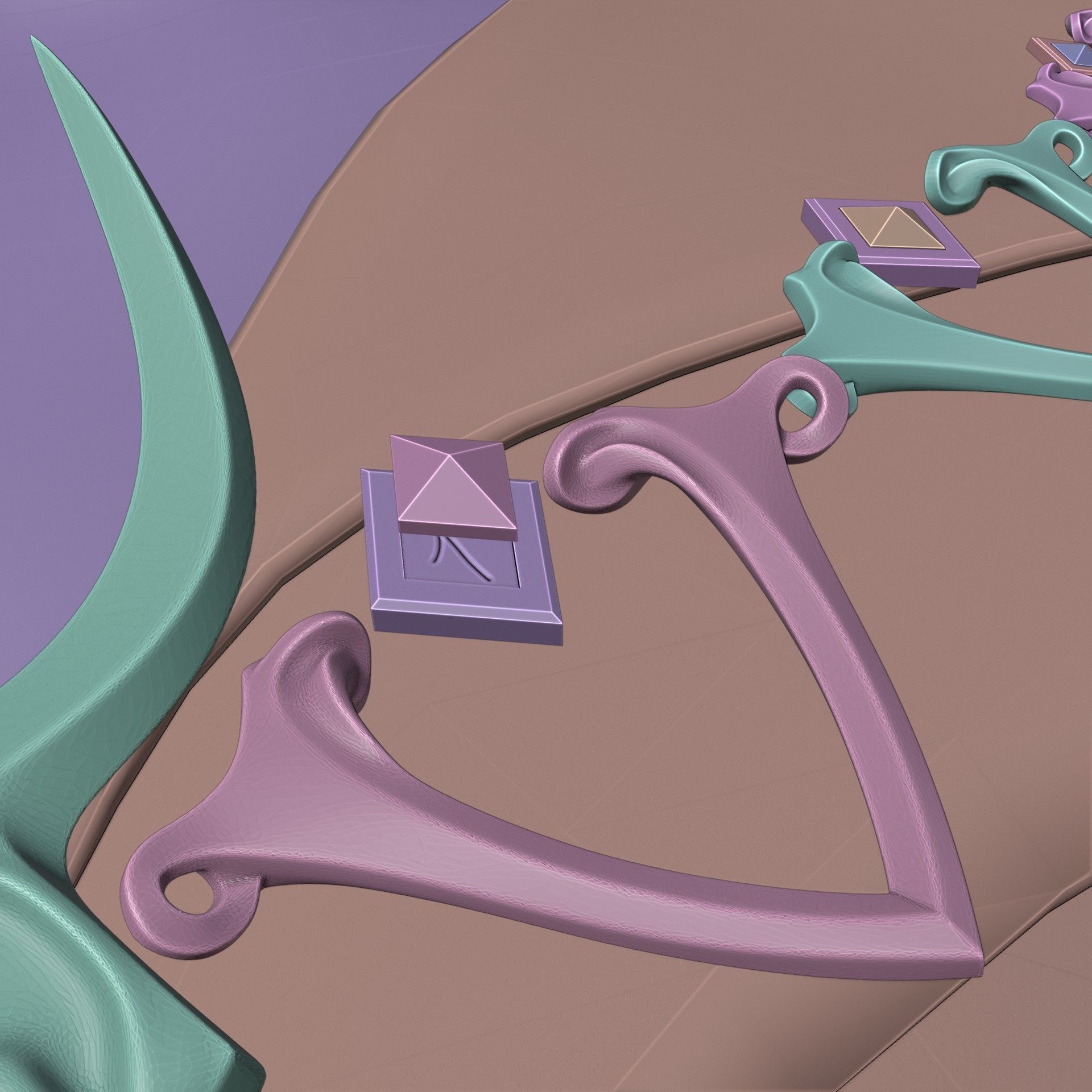 Viconia DeVir Shar Cult Accessories Set Baldurs Gate 3 3D print model_14