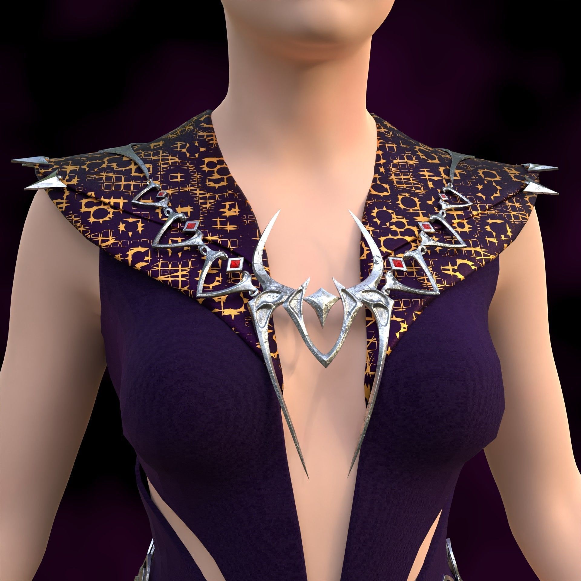 Viconia DeVir Shar Cult Accessories Set Baldurs Gate 3 3D print model_6