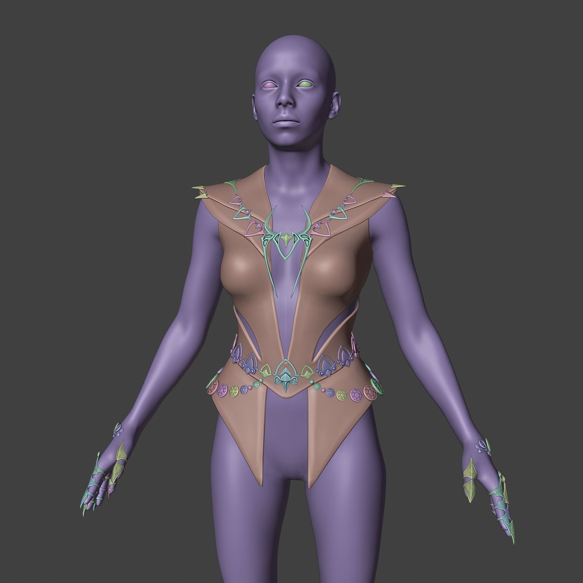 Viconia DeVir Shar Cult Accessories Set Baldurs Gate 3 3D print model_15