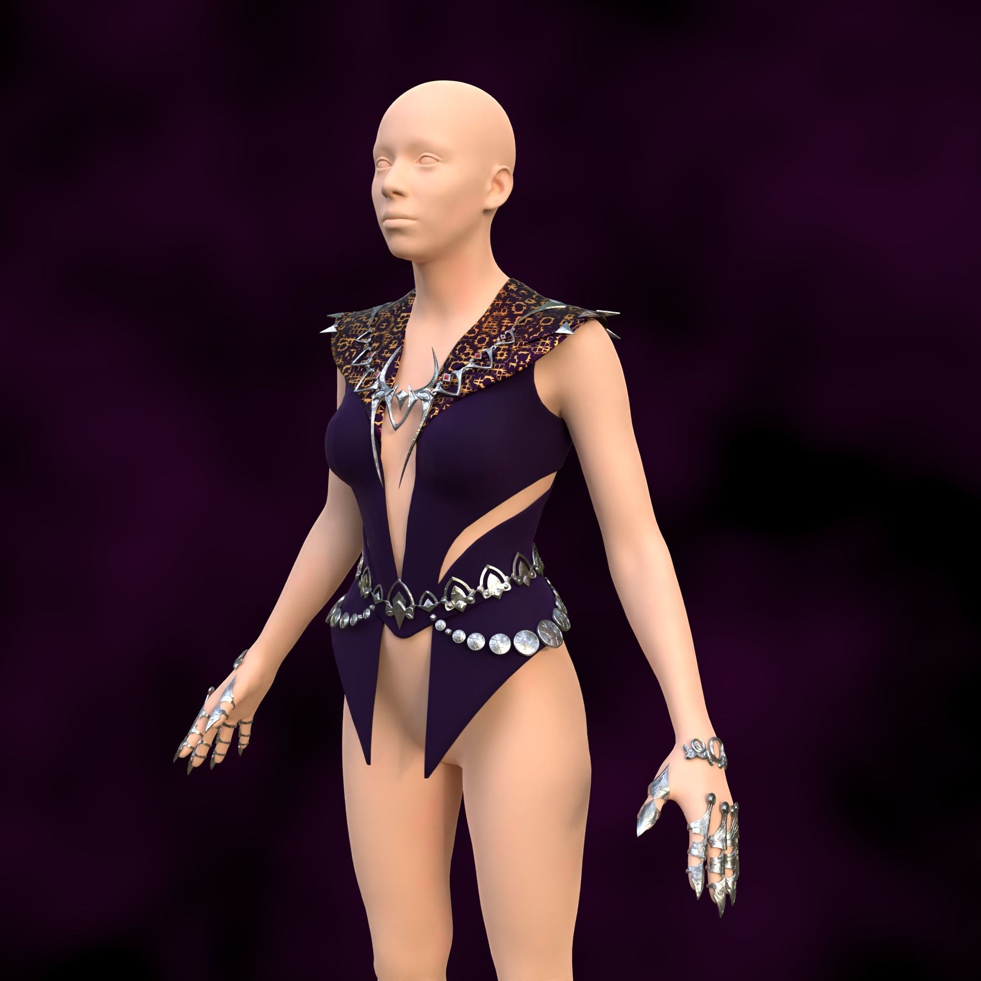 Viconia DeVir Shar Cult Accessories Set Baldurs Gate 3 3D print model_5