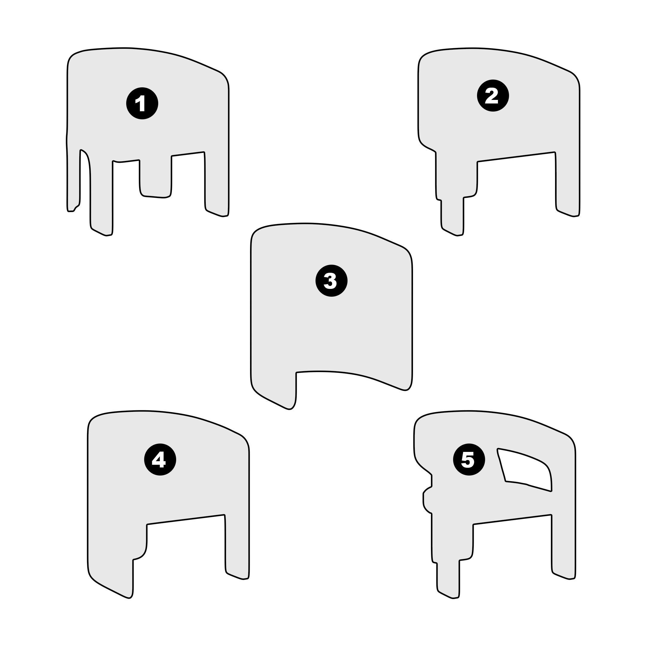 Cali chair collection with five different variations 3D model_7