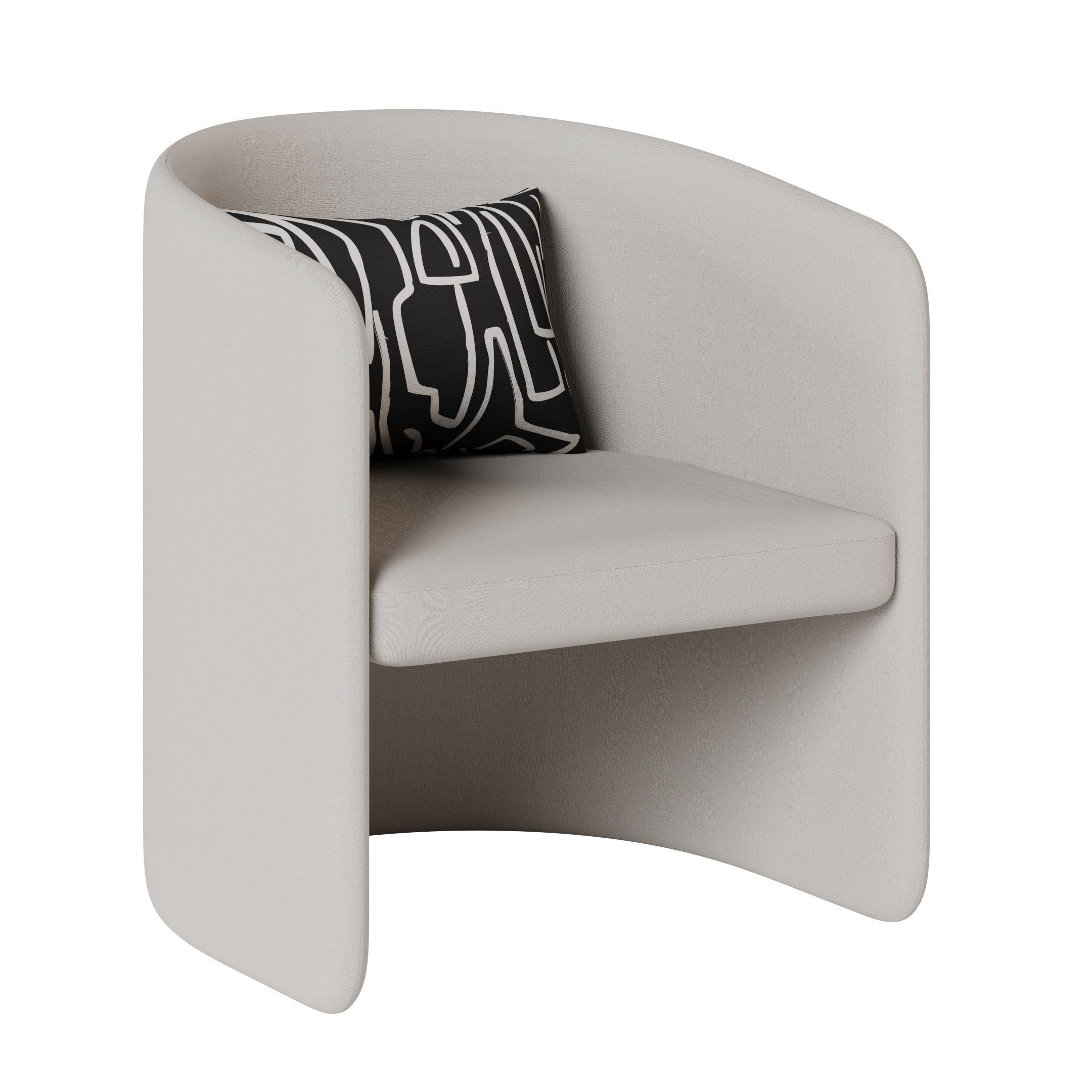 Cali chair collection with five different variations 3D model_2