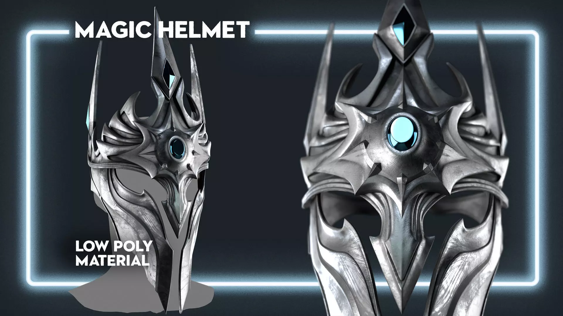 Magic Helmet Low-poly 3D model_0