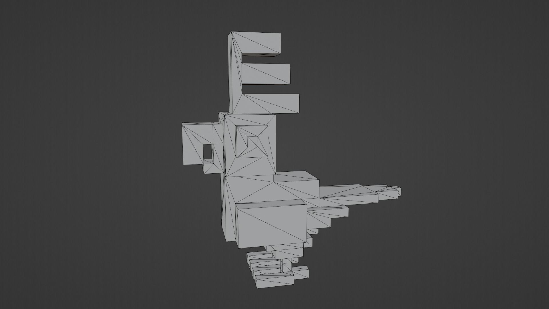 Voxel Blue Bird Low-poly 3D model_18