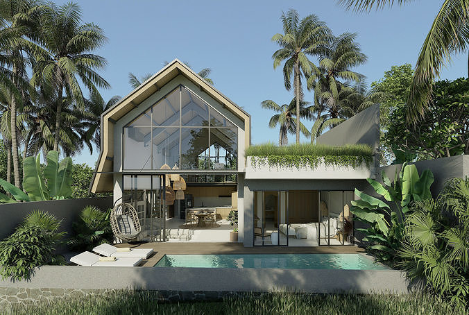 D5 Render Scene VILLA UBUD BALI 3D model