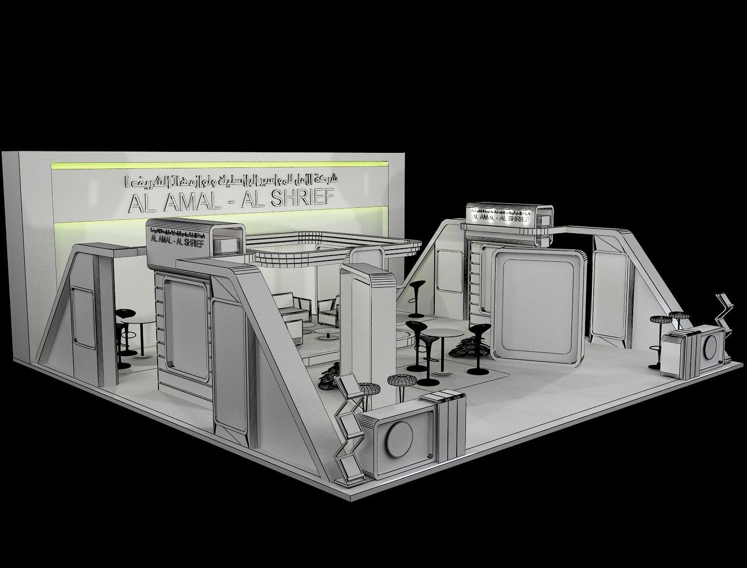 Booth Exhibition Stand a393 3D model_1