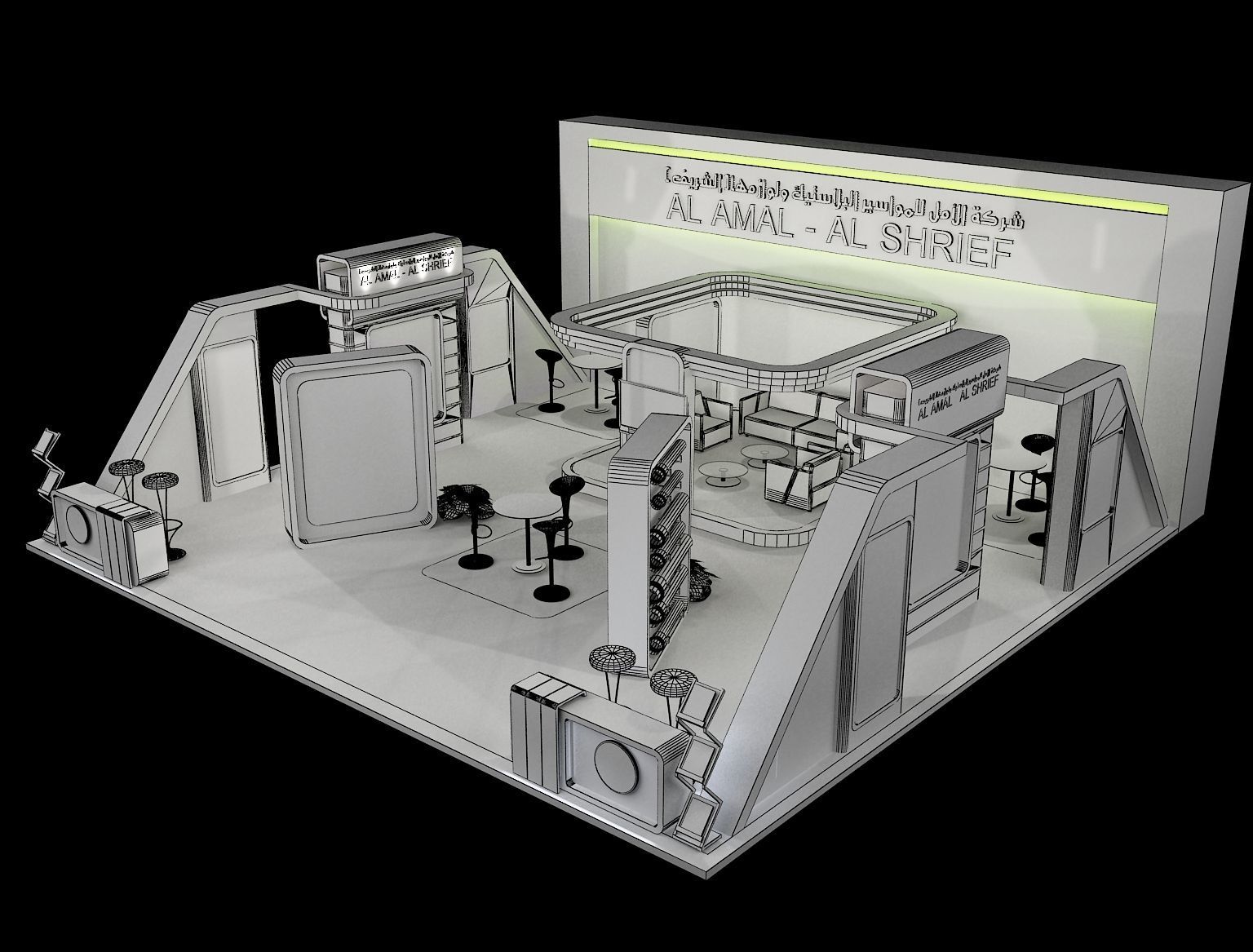 Booth Exhibition Stand a393 3D model_3