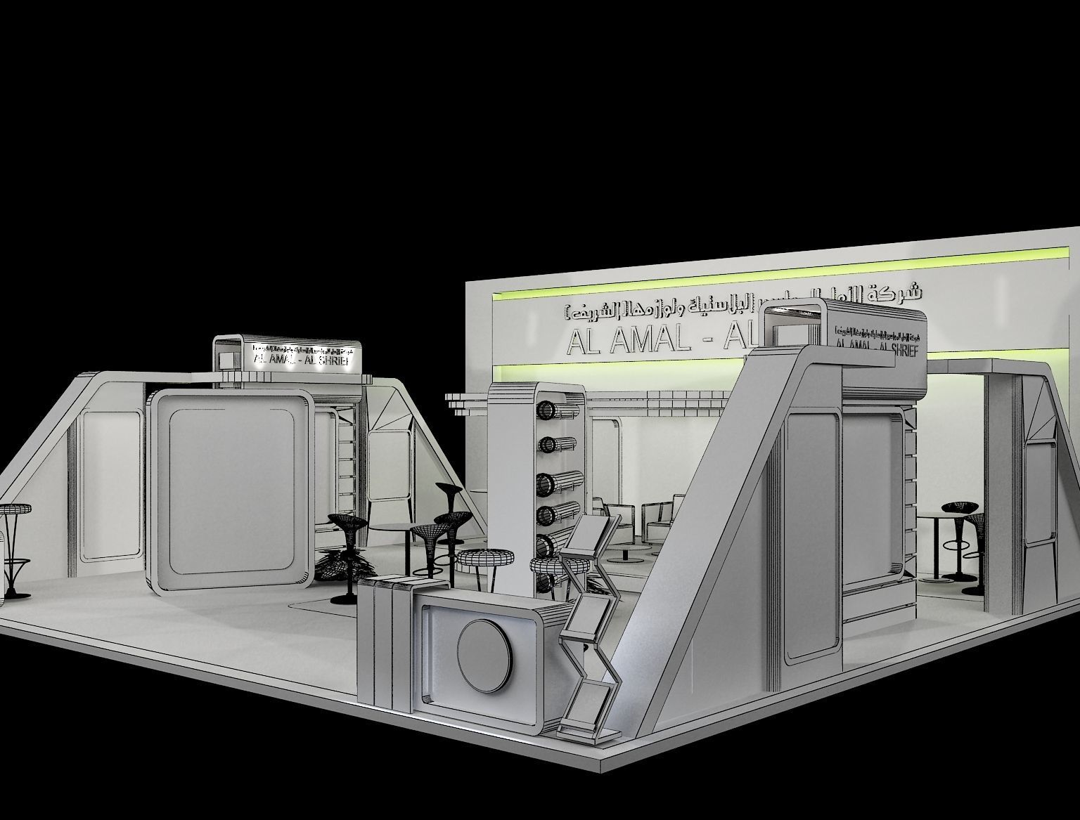 Booth Exhibition Stand a393 3D model_13