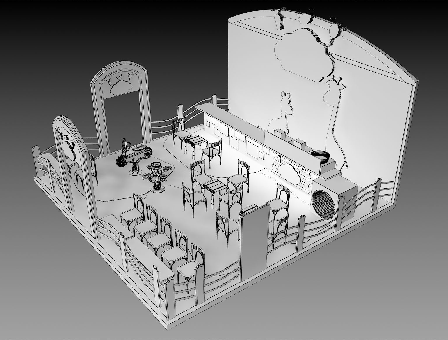 Booth Exhibition Stand a395a 3D model_3
