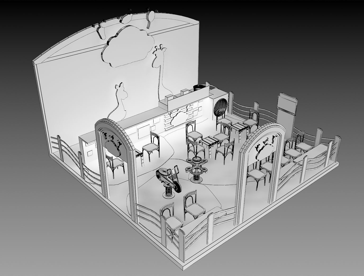 Booth Exhibition Stand a395a 3D model_11