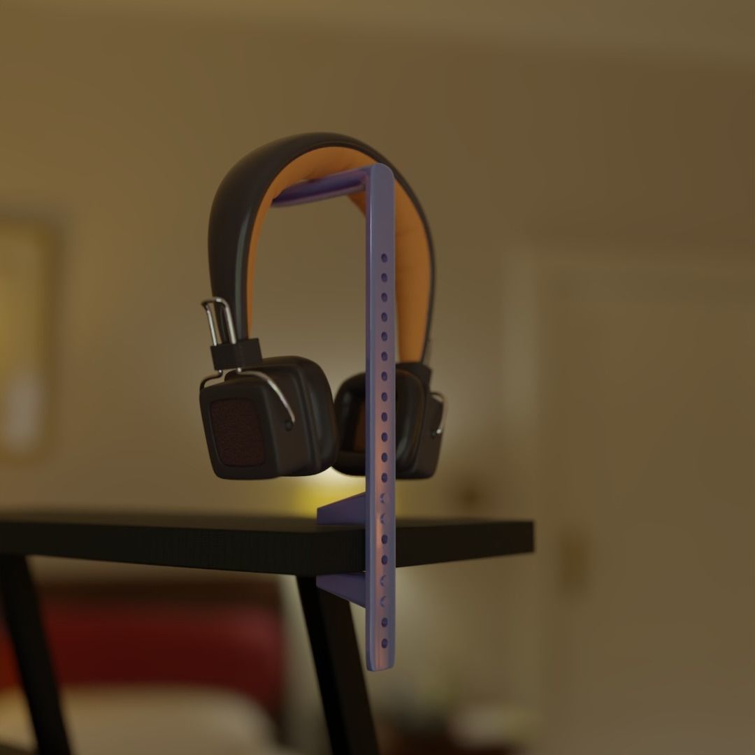 Desktop Headphone Rack 3D Printable Design 3D print model_2