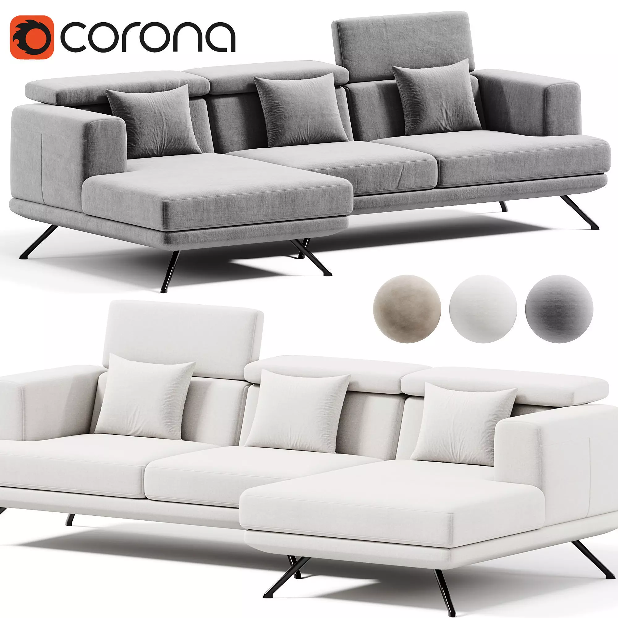 Golden Sofa By Chateau dAx 3D model