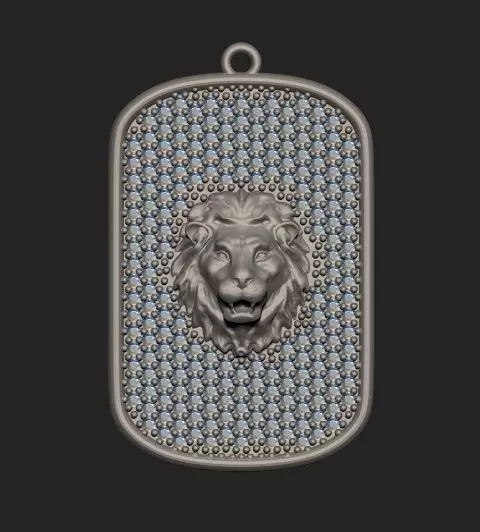 lion necklace 3D print model