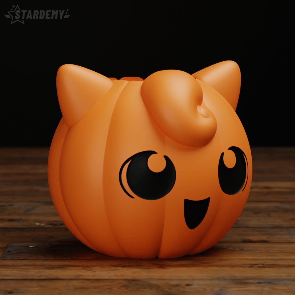 PUMPKIN JIGGLYPUFF CANDY BOWL BASKET HALLOWEEN 3D print model_2