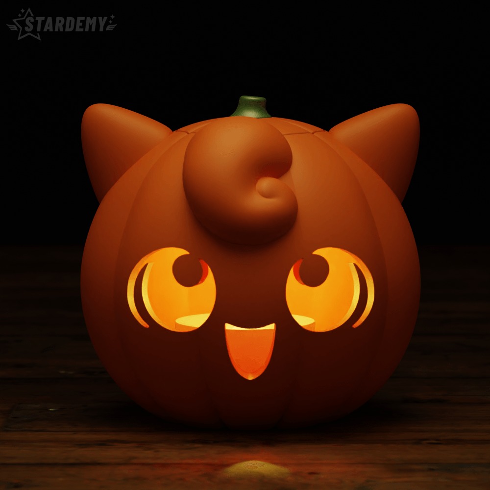 PUMPKIN JIGGLYPUFF CANDY BOWL BASKET HALLOWEEN 3D print model_10