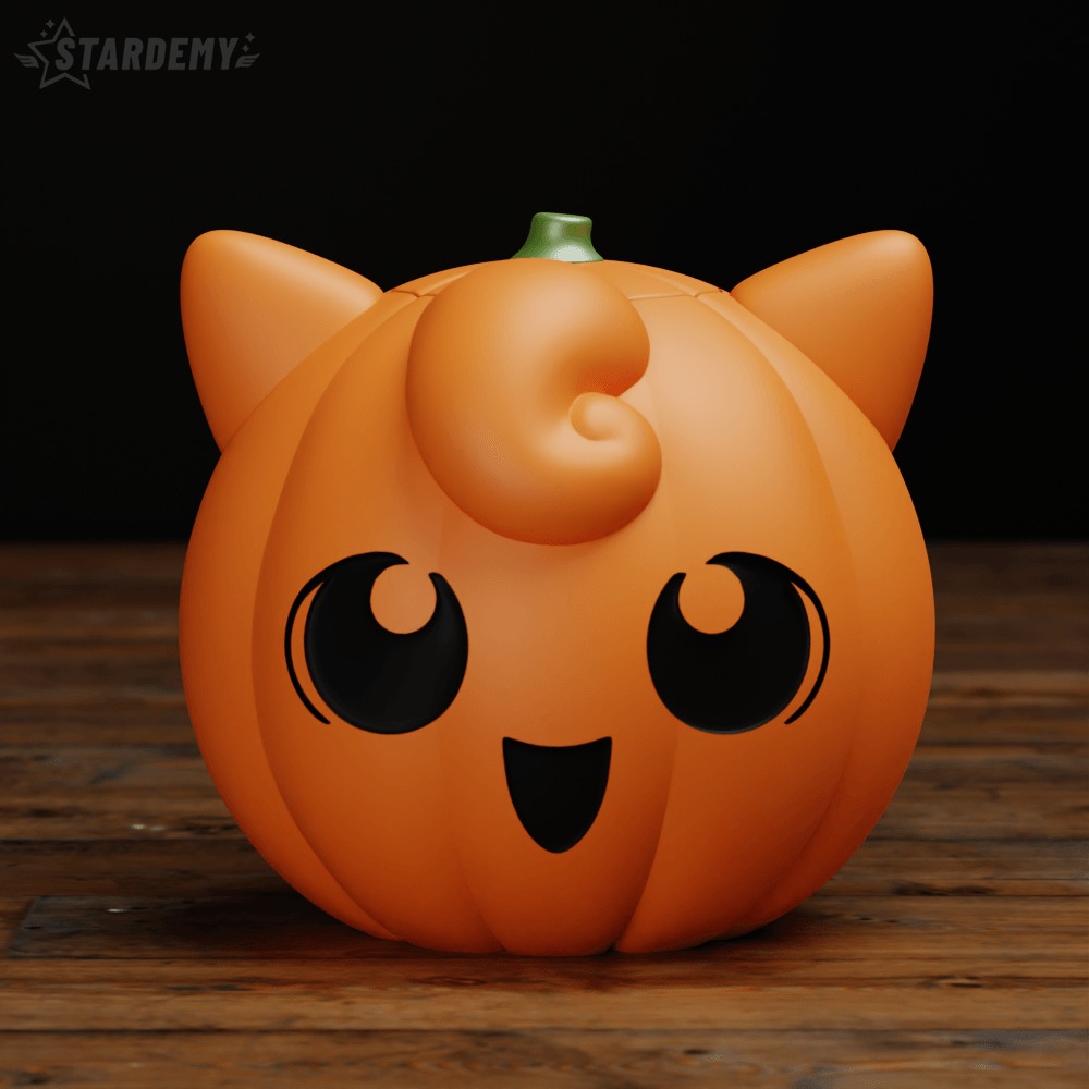 PUMPKIN JIGGLYPUFF CANDY BOWL BASKET HALLOWEEN 3D print model_1