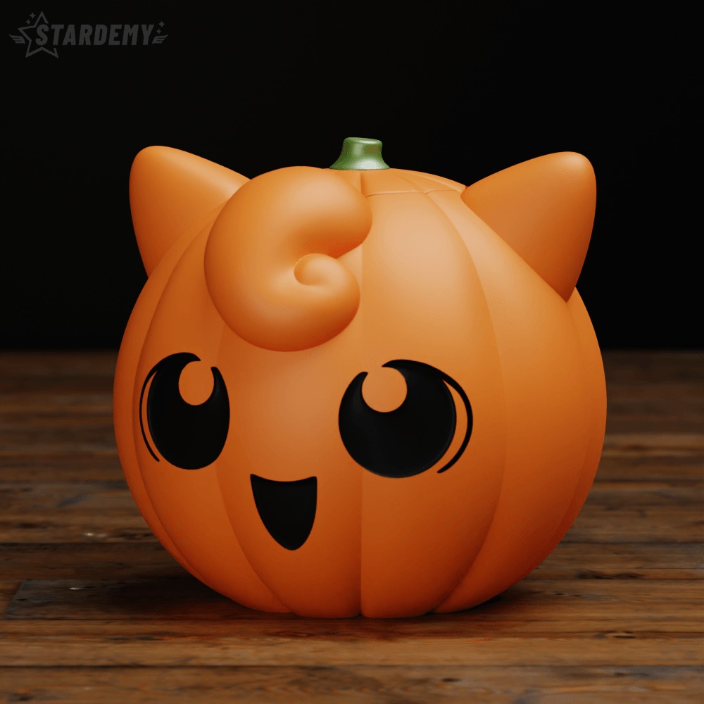 PUMPKIN JIGGLYPUFF CANDY BOWL BASKET HALLOWEEN 3D print model_6