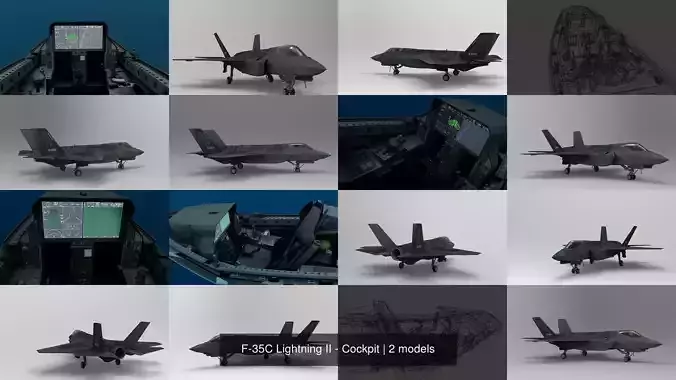 F-35C Lightning II - Cockpit 3D Model Collection