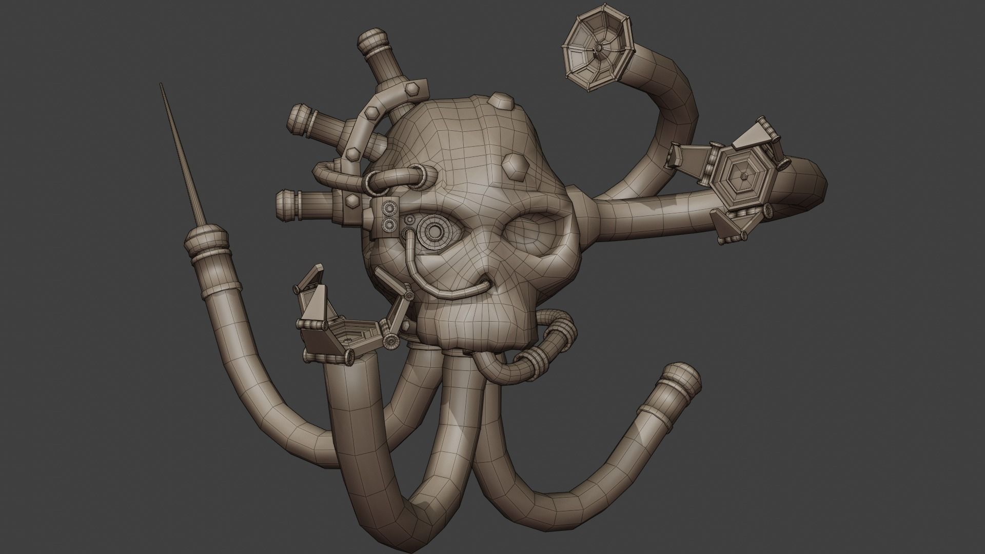 Servo-skull Low-poly 3D model_8