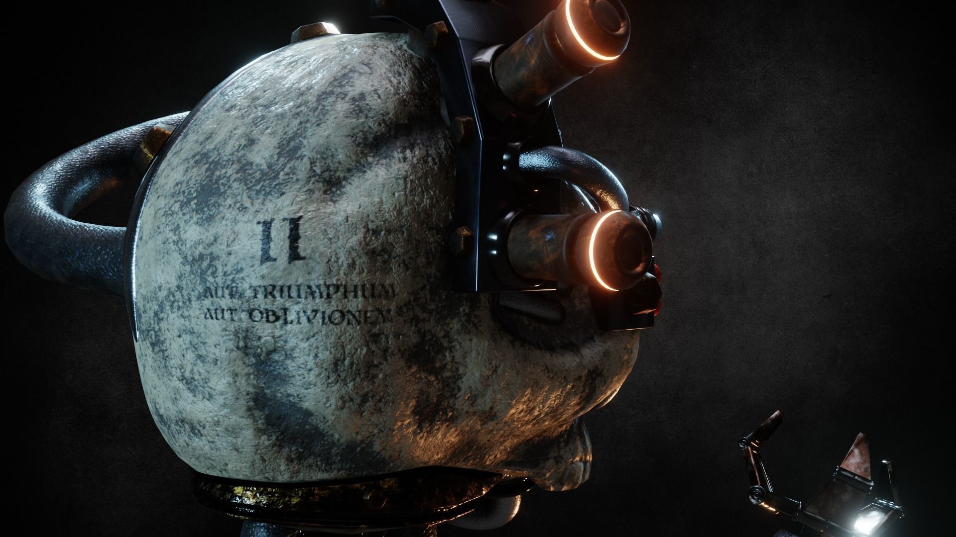 Servo-skull Low-poly 3D model_7