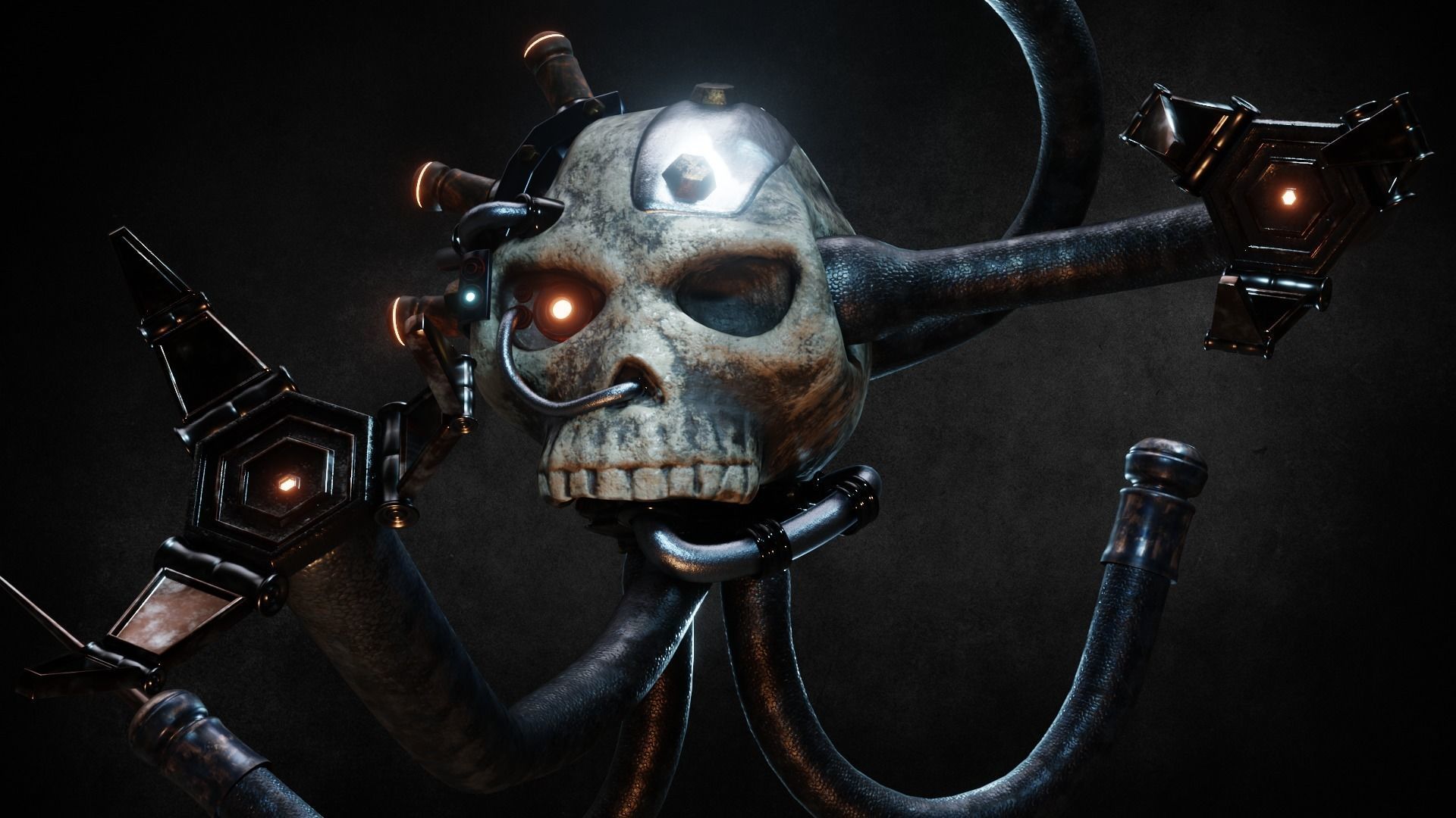 Servo-skull Low-poly 3D model_5