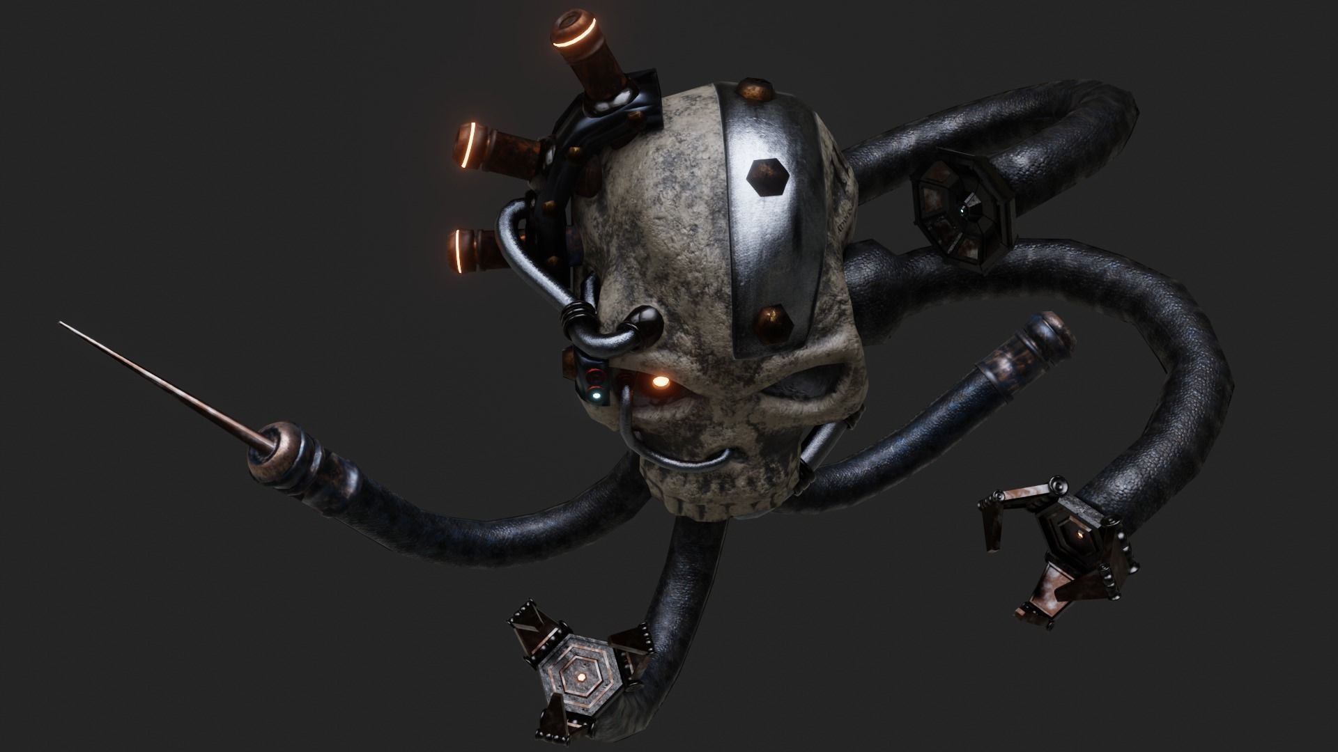 Servo-skull Low-poly 3D model_2