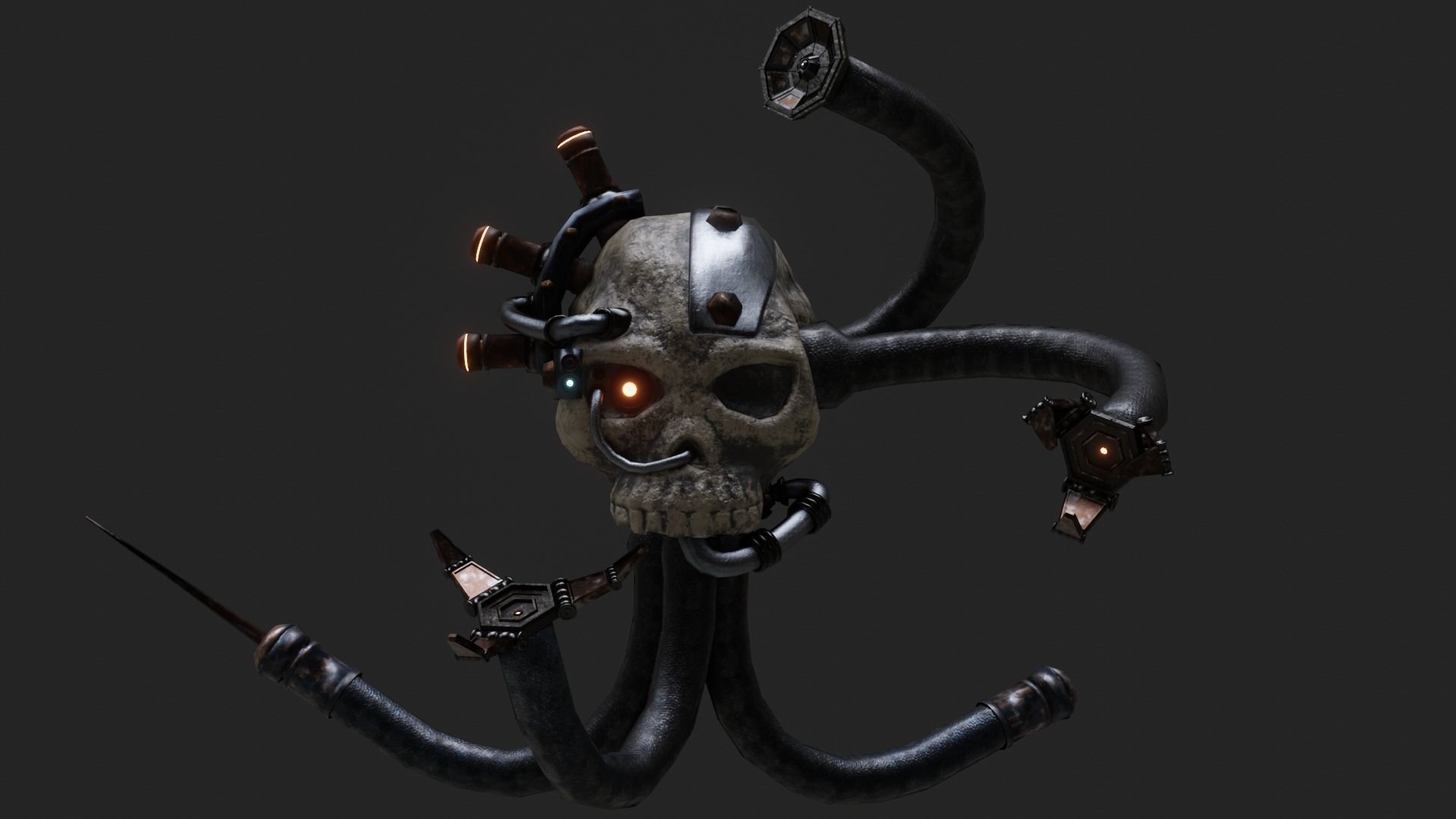 Servo-skull Low-poly 3D model_1