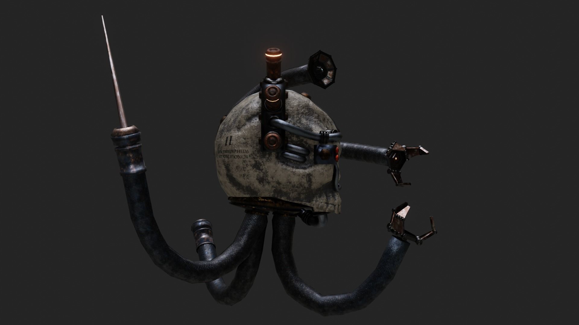 Servo-skull Low-poly 3D model_4