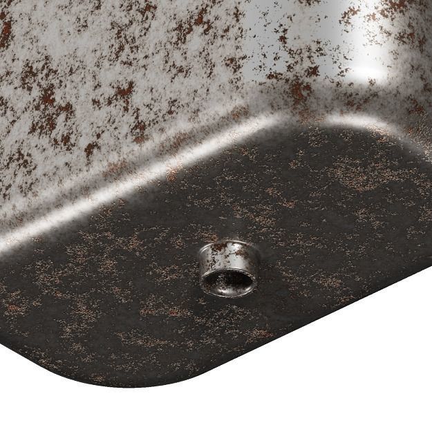 Rusty Kitchen Sink Drainboard 3D model_5