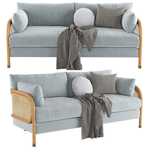 Heatherfield TwoCushion Sofa 3D model CGTrader