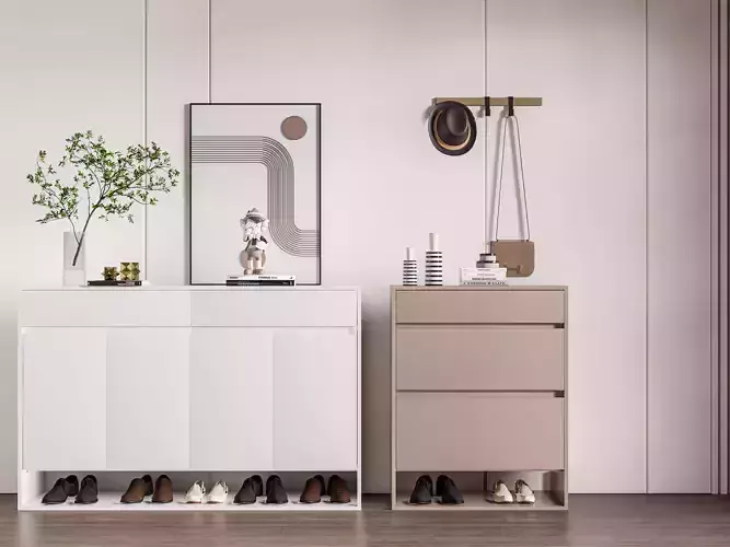 Shoe Cabinet Sideboard entrance cabinet  Full scene 3D model