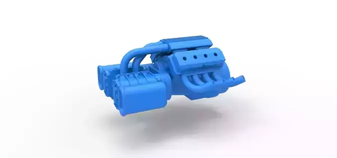 Engine V8 with double Potvin Supercharger Scale 1 to 25