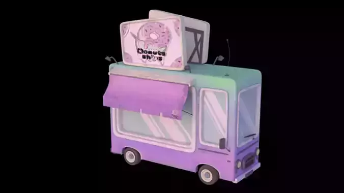 Food Truck Cartoon 3D model