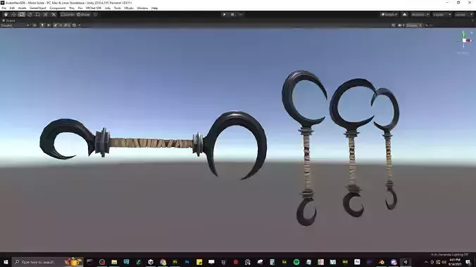 Moon Sickle - VRChat Weapon Low-poly 3D model
