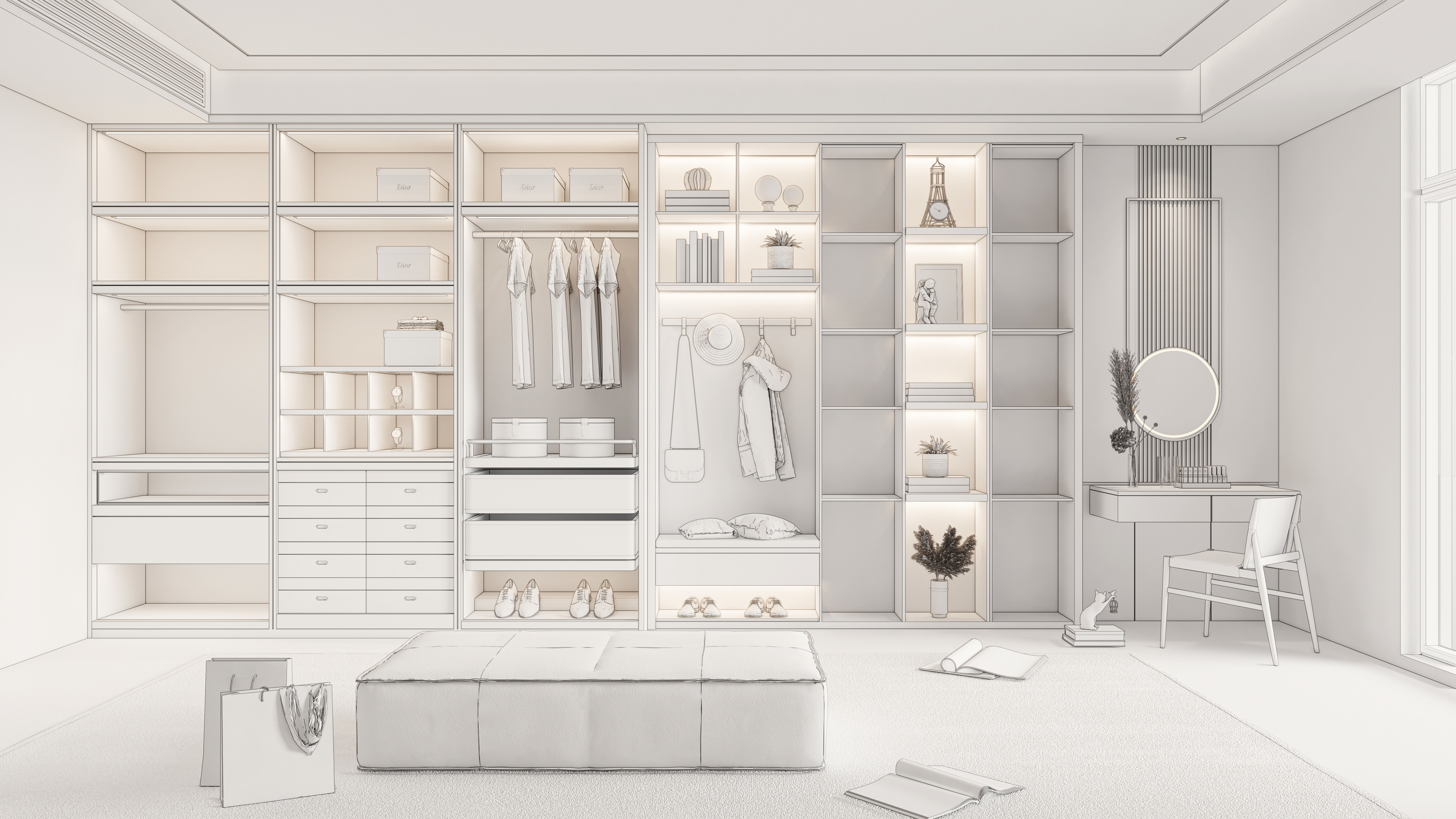 Entryway hallway entrance hall corridor furniture 25 3D model_17