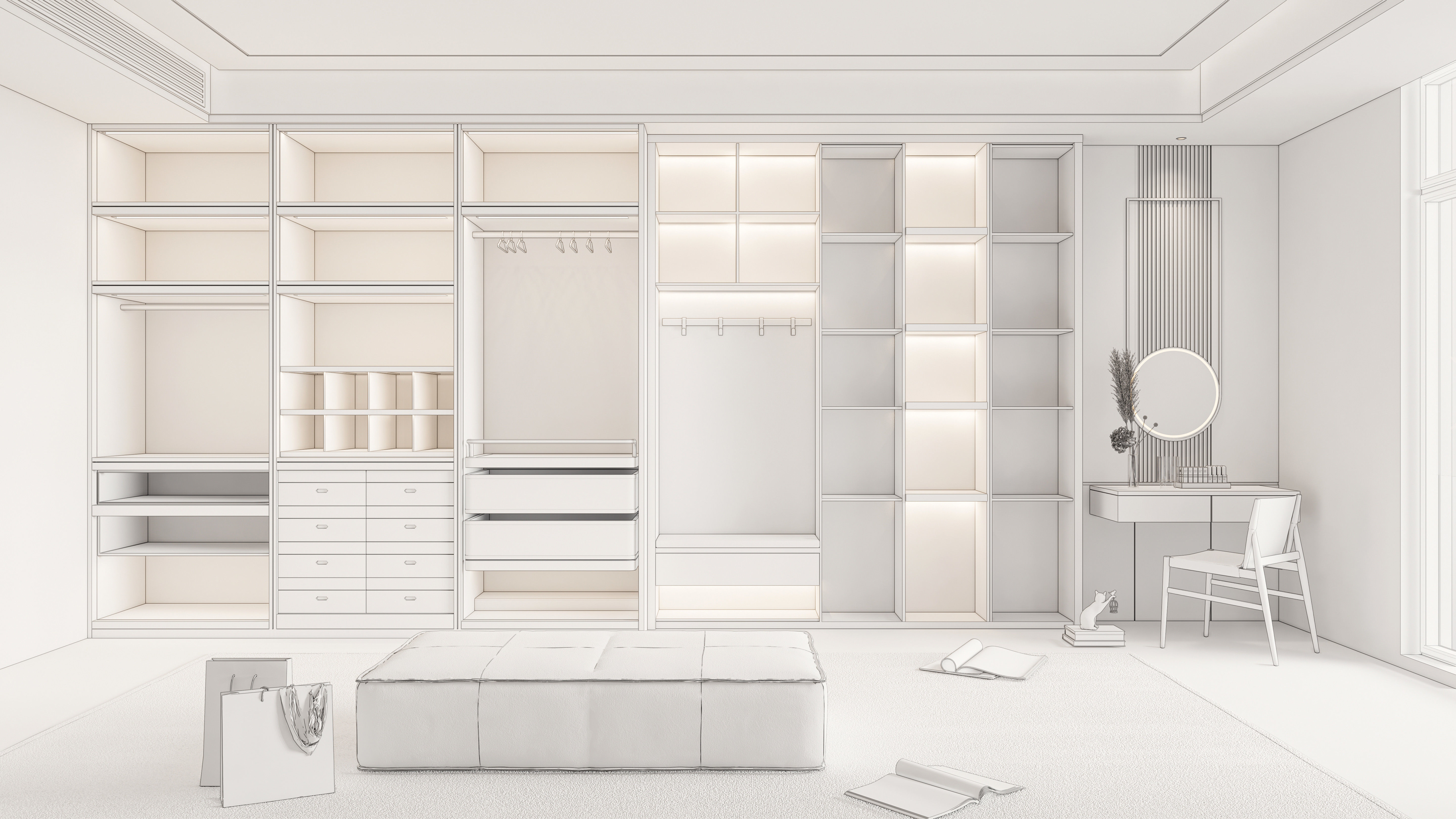 Entryway hallway entrance hall corridor furniture 25 3D model_19