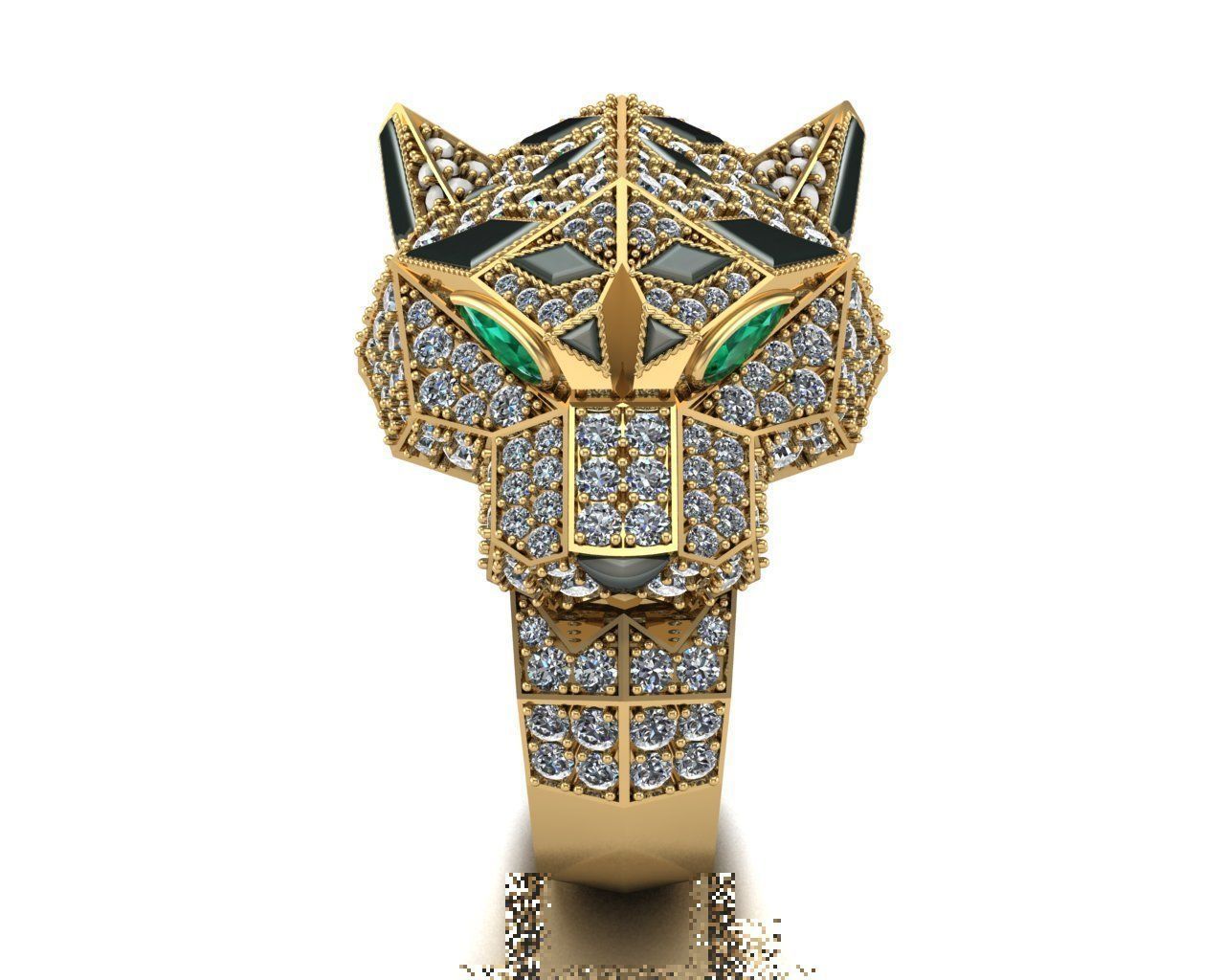 Tiger Leopard Ring men New model 3D 3D print model_3