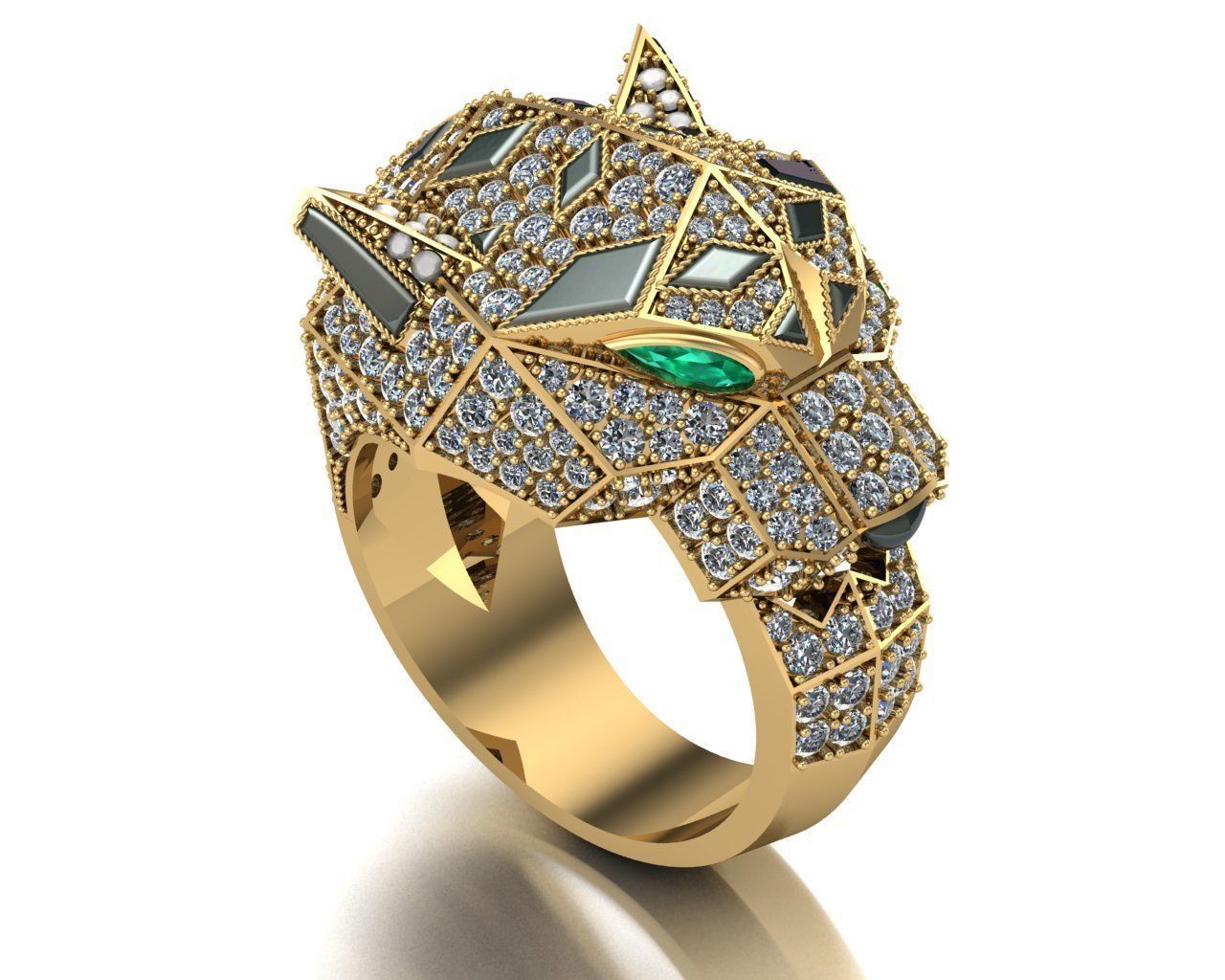 Tiger Leopard Ring men New model 3D 3D print model_4