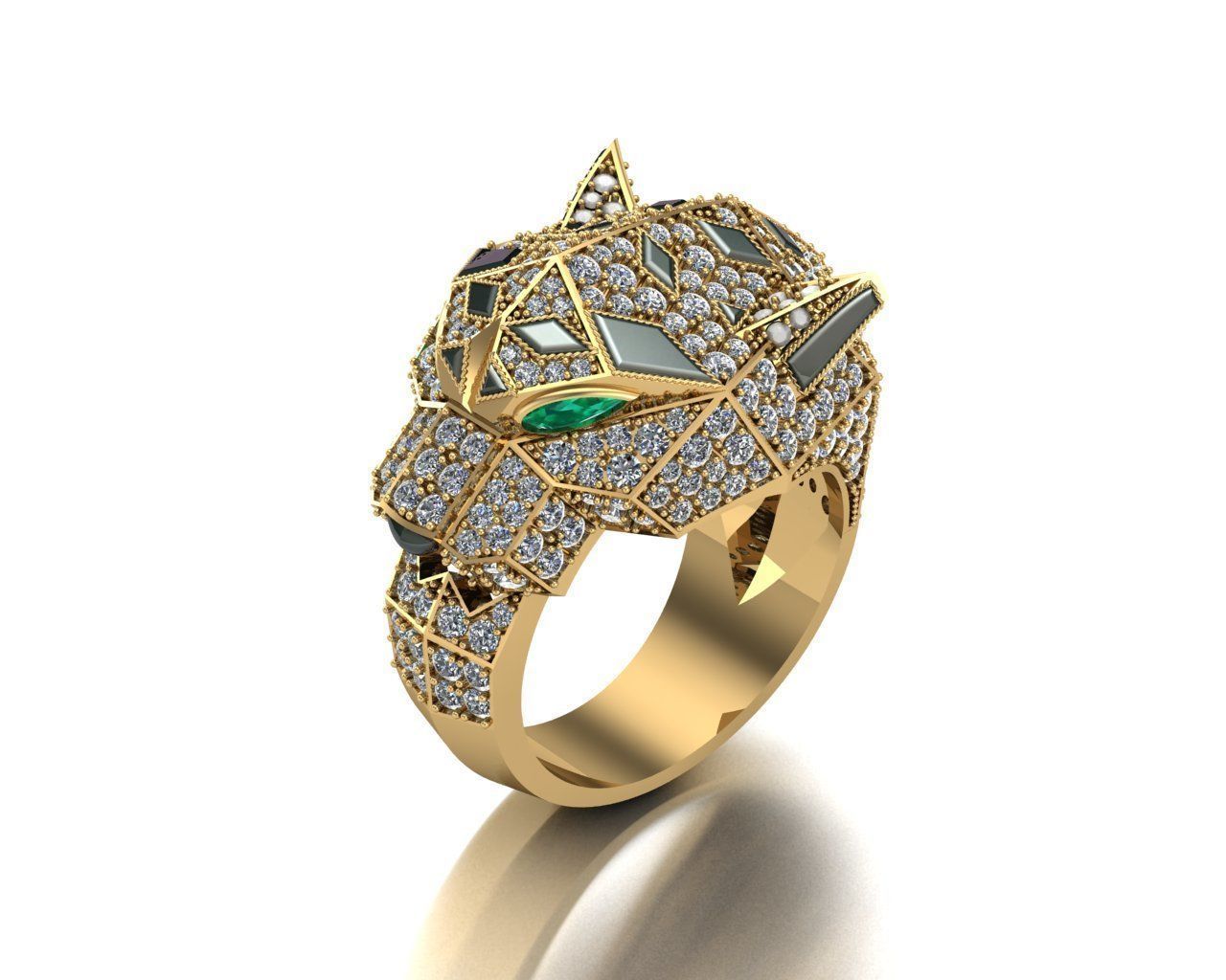 Tiger Leopard Ring men New model 3D 3D print model_2