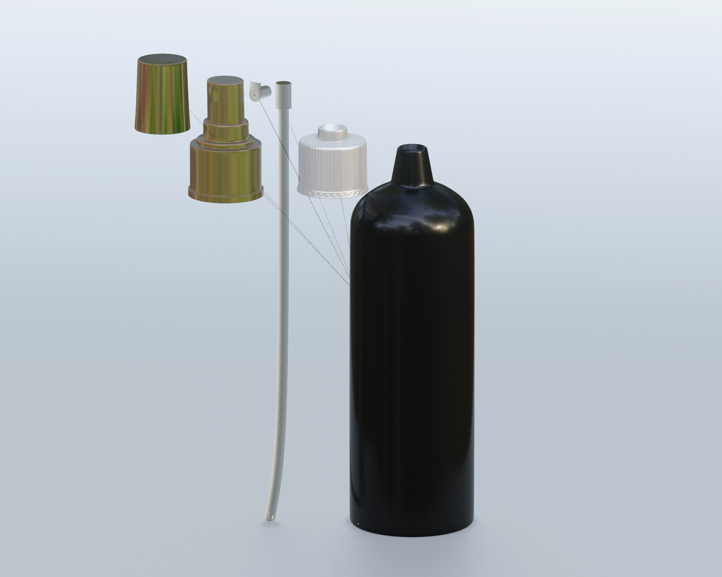 Spray bottle Low-poly 3D model_5